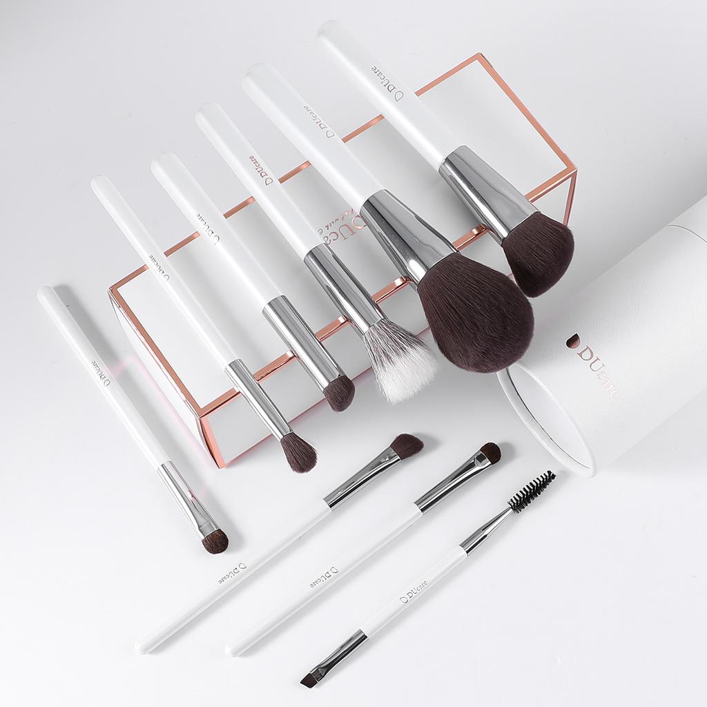 DUcare Profesionální 9dílná sada štětců na make-up, štětce na make-up, blending, korektor, tvářenku, oční stíny, konturování, pudr s cestovním pouzdrem