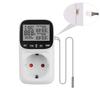LCD Digital Backlight Thermostat Temperature Controller Socket 16A EU Plug High-Precision Socket Outlet With Timer Sensor