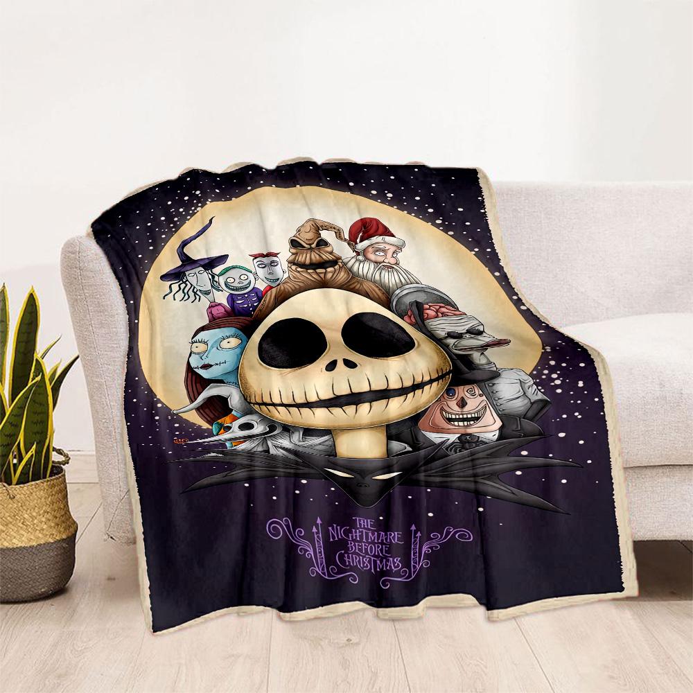 Christmas Nightmare Blanket Comfortable Suitable for Chair Couch Office Chair for All Seasons Modern Style Gift for Travel Home Birthdays
