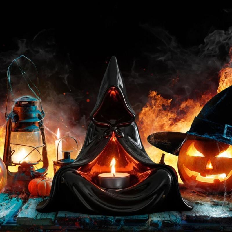 Magically Wizard Themed Figurine Tealight Candleholder Perfect Gift For Halloween Birthdays Holiday Resins Craft Ornament