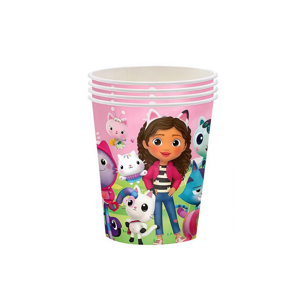Gabby Dollhouse Birthday Decoration Gabby Disposable Dishes For Parties Girls Boys Favors Baby Shower Supplies Child Party Decor