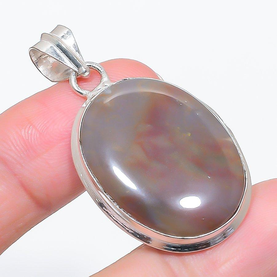 Natural Bloodstone Gemstone 925 Sterling Silver Jewelry Pendant 1.81" I1t31
