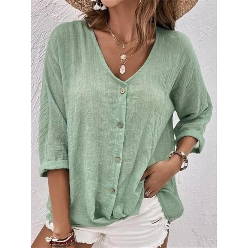 Neuer Damen Chiffon Cardigan V-Ausschnitt Knopf Langarm Leicht Casual Oberteile