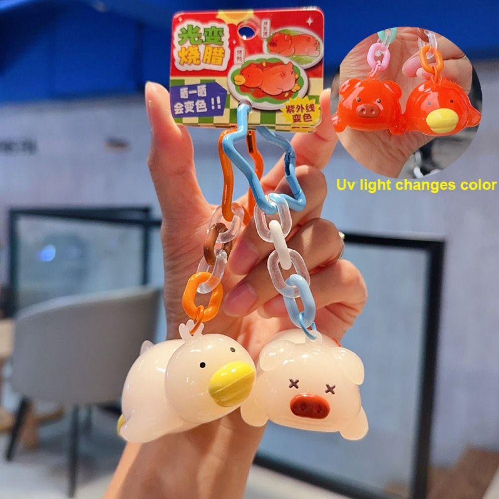 Roast Pig Car Key Pendant Uv Sensitivity Bag Hanging Decoration Backpack
