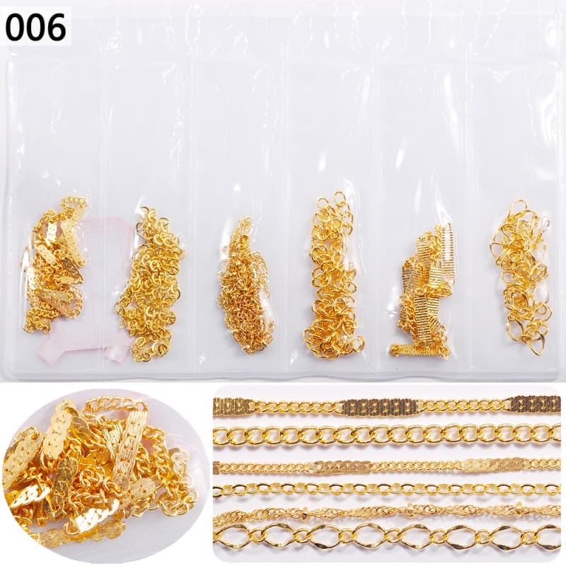 

DIY Nail Candy Color Nail Beauty Chain Nail Ornament 6-Grid Bag Beauty Chain No. 6