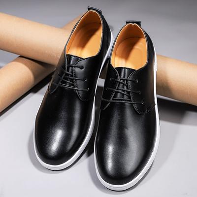 2025 Autumn New Korean Version of Men's Black Small Leather Shoes, Trendy Youth Casual Shoes, Fashionable Driving Shoes