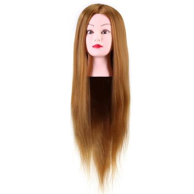 40percent  Real Human Hair Mannequin Head Hairdresser Training Head Cosmetology Doll Head Blond