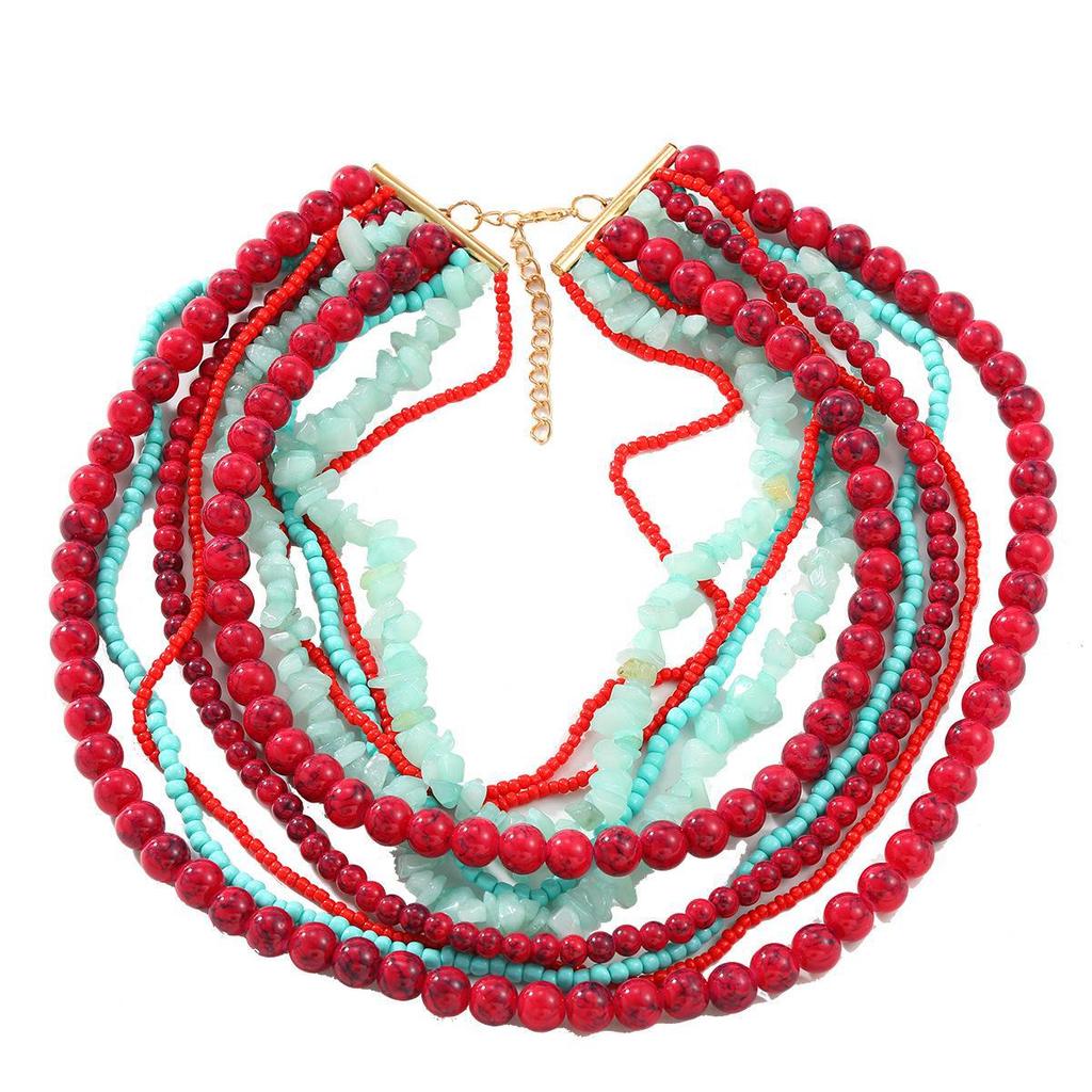 Z's Baroque Multi-layer Beaded Clavicle Necklace