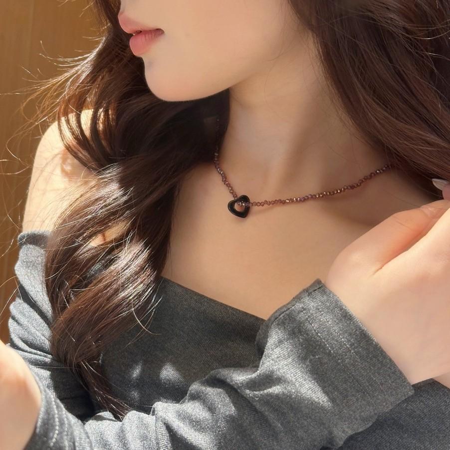 Korean version beaded love necklace simple and versatile personality temperament choker Spice girl collarbone chain