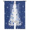Christmas Winter Blue Trees Snowflakes Sheer Curtains Modern Gauze Curtain for Living Room Bedroom Voile Yarn Curtains