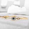 Titanstahl Böser Blick Charme Armband Damen Hypoallergen Gold- oder Tonfarbe Leicht 9g Modeschmuck