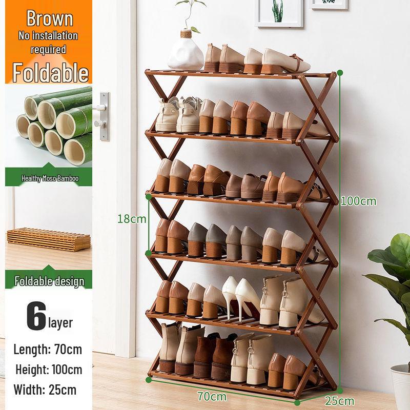 Compact Wooden Shoe Storage Rack: Multi-Layer, Dustproof Shoe Cabinet for Dorm or Entryway
