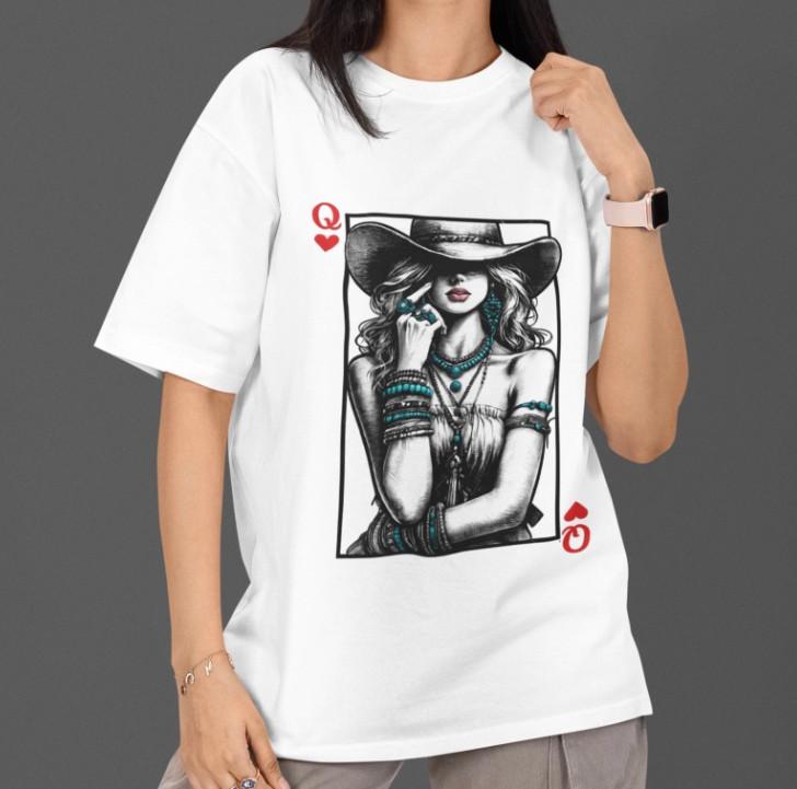Queen of Hearts Cowgirl Graphic T T-Shirt 2XL