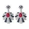 Scallop Green Crystal Earrings Simulation Royal Sapphire Earrings Silver Needle Colored Treasure Zircon Earrings