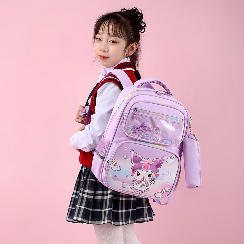Elementary School Schoolbag Women's New Fresh Cartoon Cute Girl Backpack Lightweight Nylon Large-capacity Girls Schoolbag