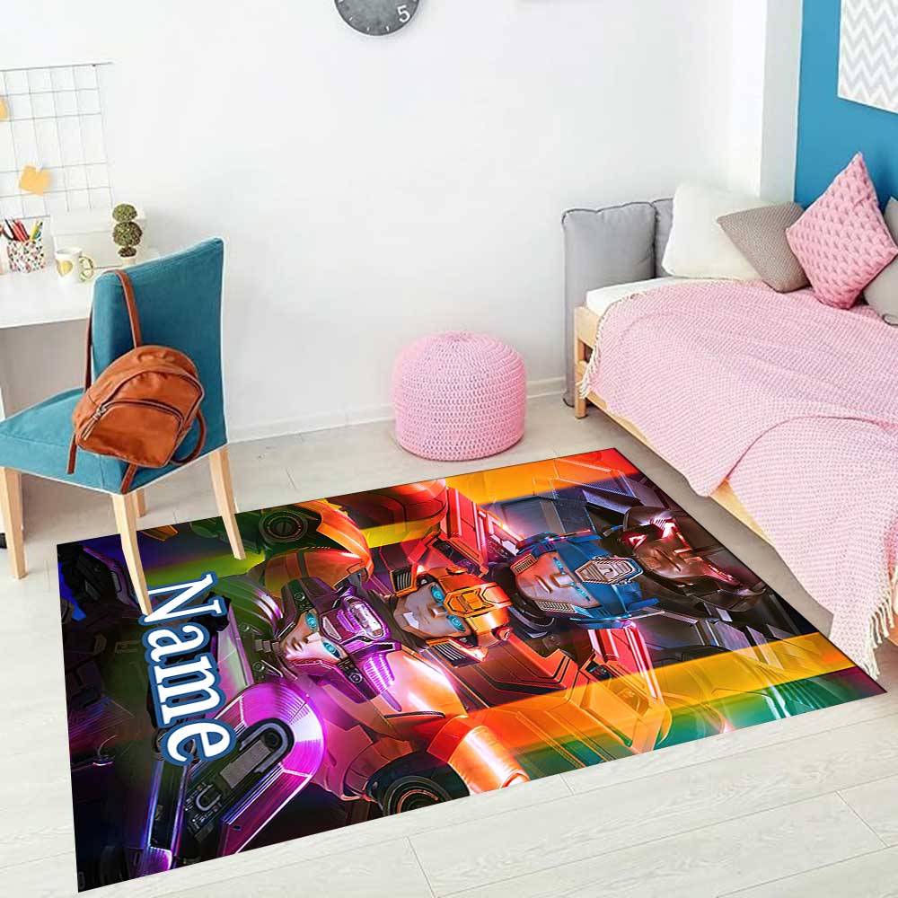Love Transformers (2) Customize your name rug, office chair cushion, home bedroom living room gift.