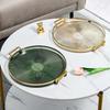 Generic Luxury Serving Tray, with Handles Cosmetic Perfume Makeup Display Multifunction Decorative Decorative Tray, Jewelry Tray for Living Room,