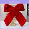 Red Flannel Tree Topper With Star And Bow For Christmas Home Decor