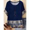Vintage Paisley Graphics Women's Short Sleeve T-Shirt Ethnic Style O-Neck 3D Printed Top Tees Summer Loose Women's Clothing