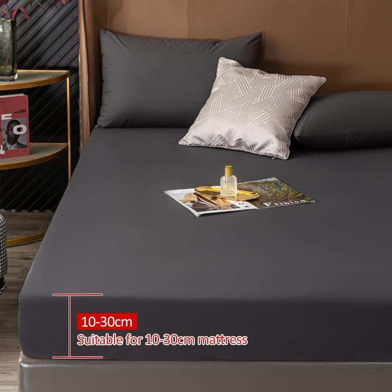 Solid Water Resist Mattress Cover Protector Elastic Band Sanding Breathable Anti -Mite Bed Cover Mattresses Queen King For Home Use