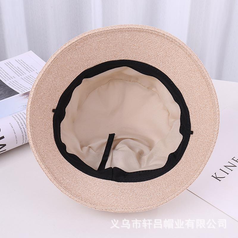 New Cotton and Linen Basin Hat Women's Casual Versatile Sunshade Bucket Hat Elegant Bow Wide Brim Sunscreen Bucket Hat