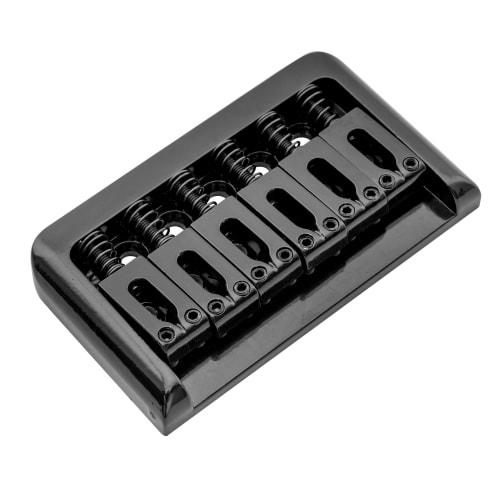 Musiclily 10.5mm String Pitch Hardtail Guitar Bridge for Strat/Telecaster Electric Guitars, Black