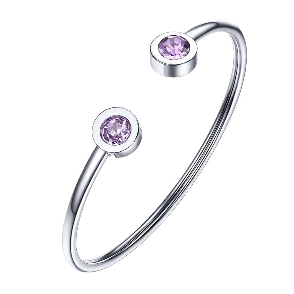 Women's Personalized and Simple Stainless Steel Wire Bracelet/choker with December Birthstone