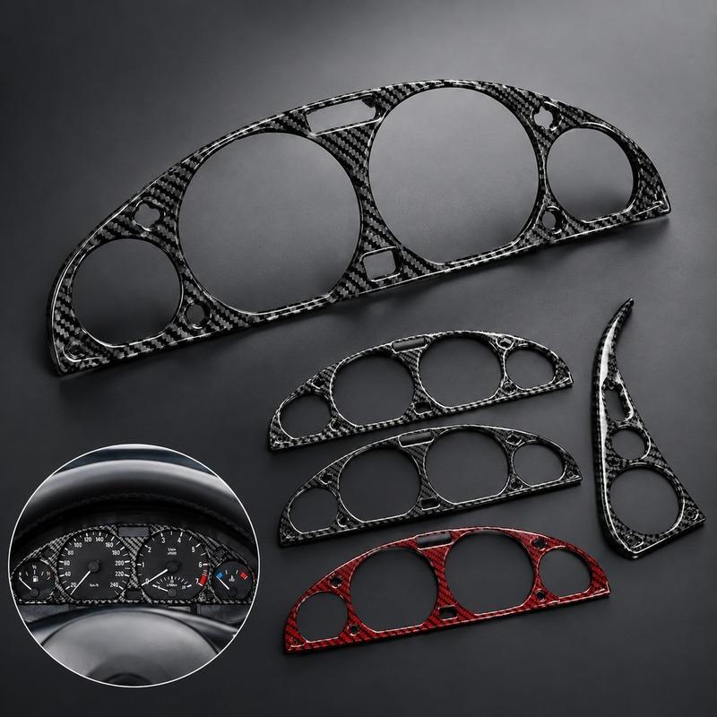 Carbon Fiber Dashboard Trim Frame for BMW 3 Series E46 1998-2004, Multi-Color Interior Decoration Replacement, Auto