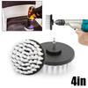 1PC 4-Inch Soft Bristle Drill Brush for Electric Drills - Upholstery Carpet Leather Tires Glass Cleaning Tool