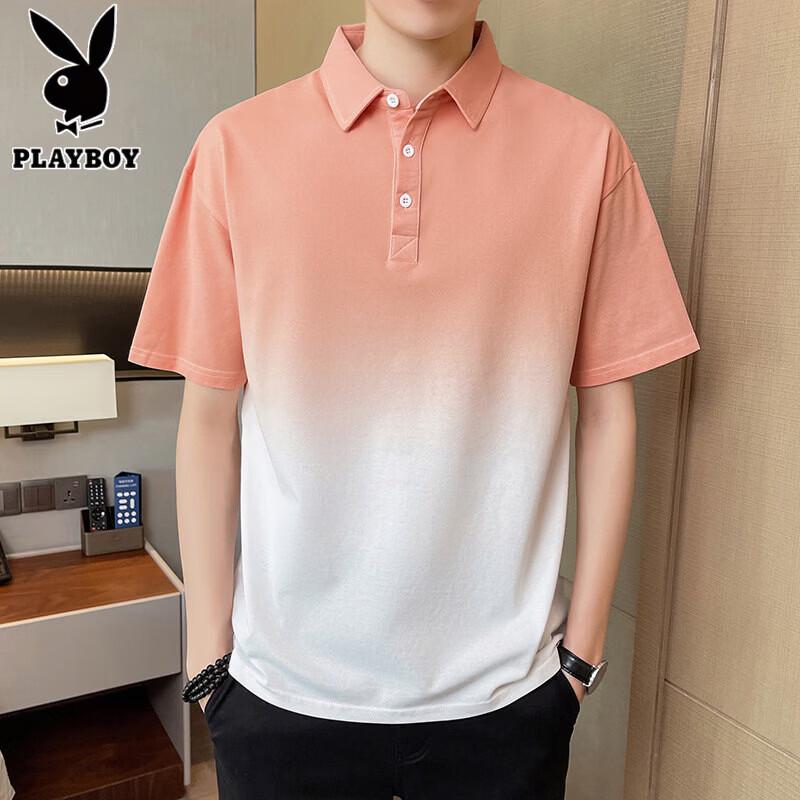 

Playboy Men s Gradient Short Sleeve Polo T-Shirt 2XL