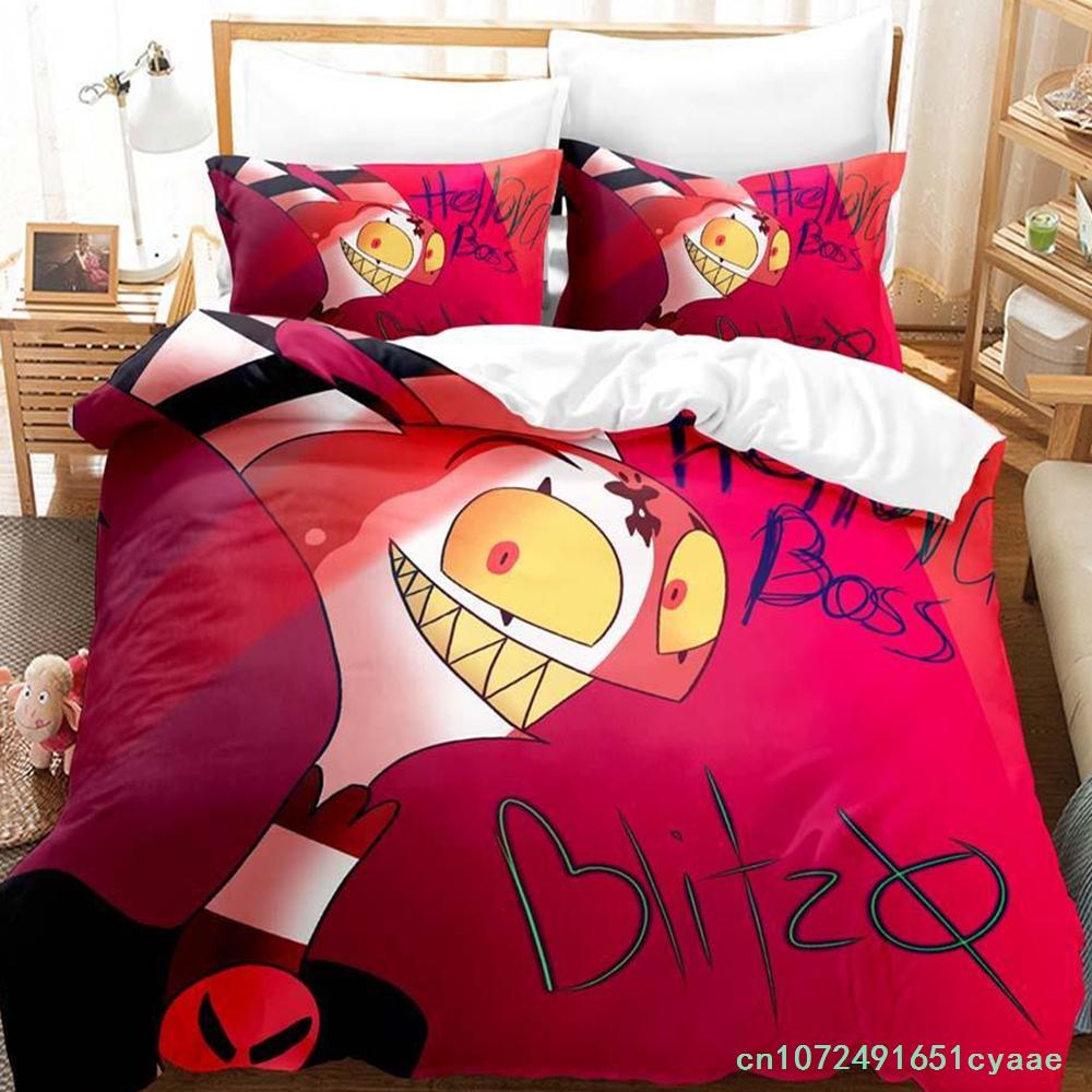 Blitzo Boss Bettwäscheset Einzelbett Zweibettbett Vollbett Queen Size King Size Bettwäscheset Erwachsenes Kinderzimmer Bettbezug-Sets Anime Bettwäsche-Set Bett