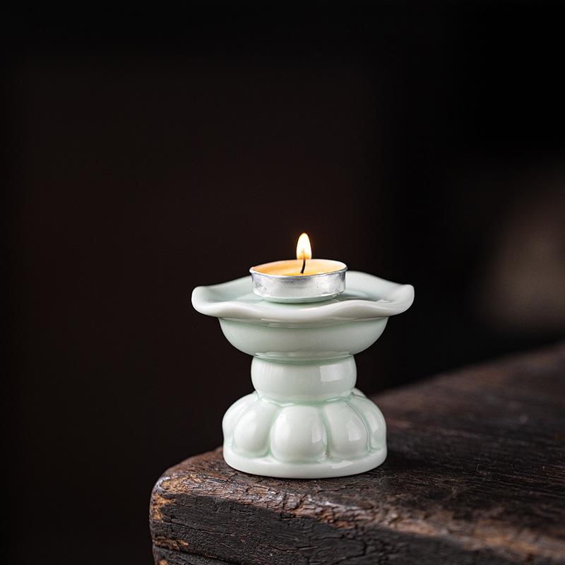 Retro Ceramiczna Lampa Olejna Budda Domowa Lampa Przednia Stały Uchwyt na Lampę Maślaną Lampa na Paliwo Płynne do Dekoracji Domu