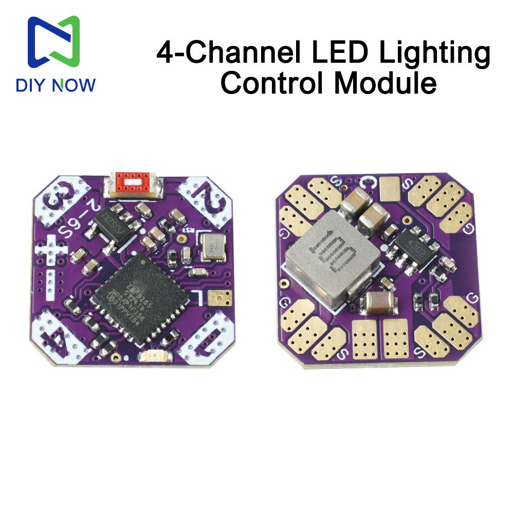 2-6S 6-28V Mini 4-Channel LED Light Control Module Supports WiFi RGB LED Strip Output Suitable for FPV Frone LED light Control