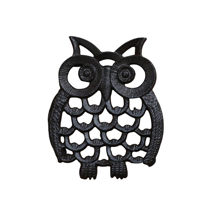 

Iron Art Trivet Decorative Owl/Fish/Flower Shape Placemat Heat Resistant Mat for Kitchen and Dining Table Decoration