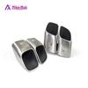 Black Titanium Mirror Silver Quad Exhaust Tips for 2014-2021 Porsche Macan/Cayenne Turbo