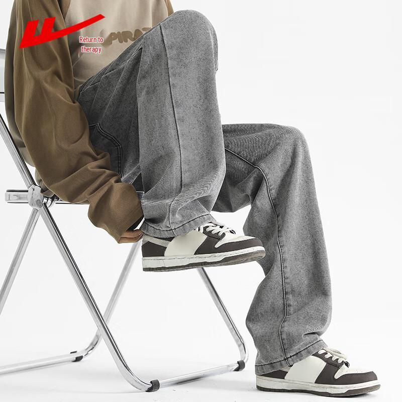 Warrior Men's Loose Fit Straight Leg Washed Denim Jeans