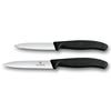 VICTORINOX [exkluzivně pro .co.jp] Lucky set, ostrý nůž, 10 cm čepel, vlnitá čepel, rovná čepel, černá, 2dílná sada, kterou lze použít v závislosti na