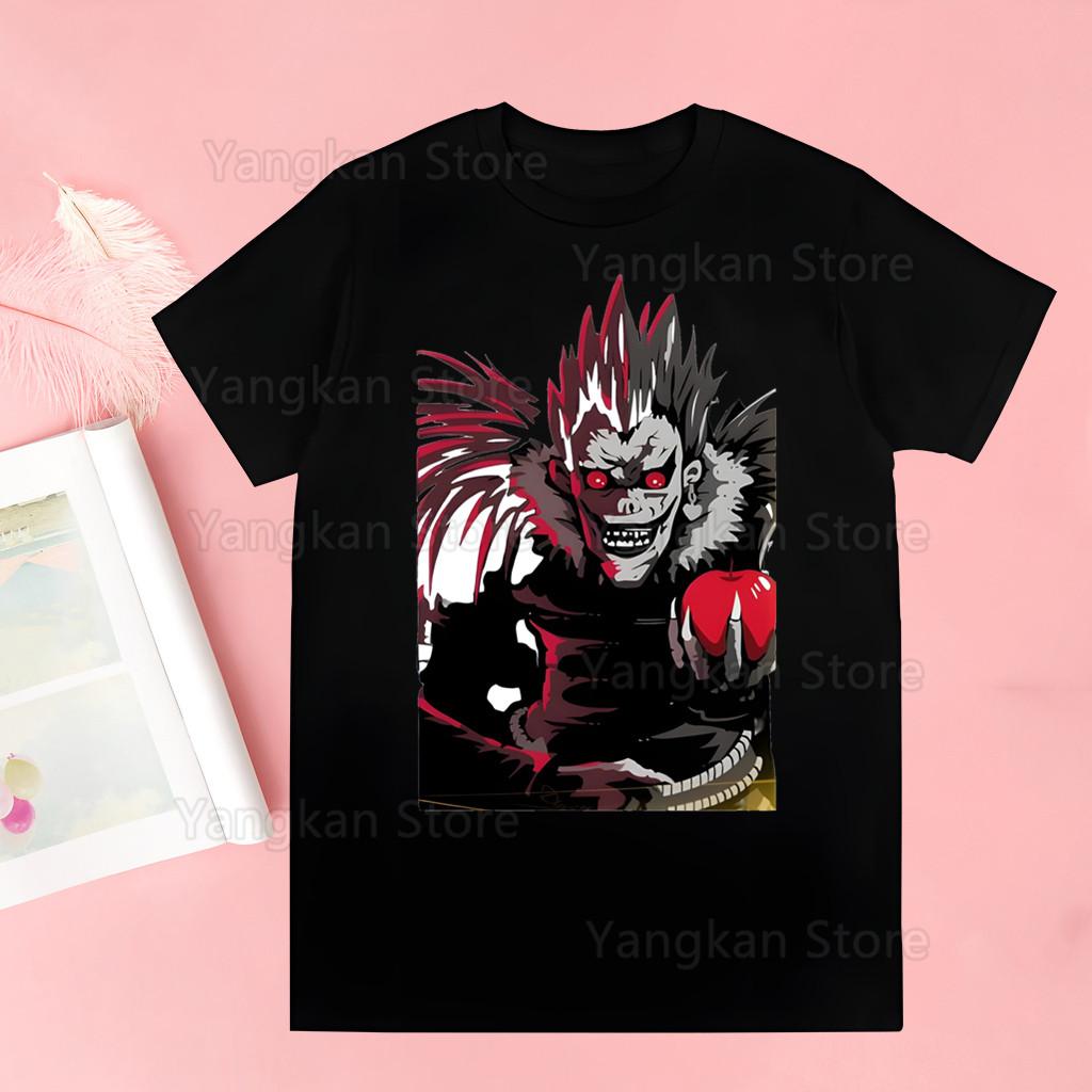 Kira Ryuk Death Note T Shirt Casual Funny Tshirts Kawaii Tees Top Hipster Female Harajuku Short Sleeves Shirts Woman Clothes
