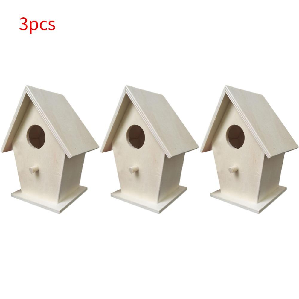 Wooden Mini Bird Cage Outdoor Hanging Birdhouse Box Garden Bird Cage Home Yard Decor Wooden Bird House Box Hummingbird House