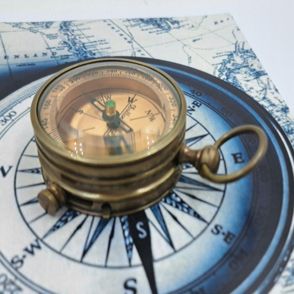 Vintage Brass Nautical Compass – 7 Cm, Maritime Collectible, Gifts for Him, Stocking Filler