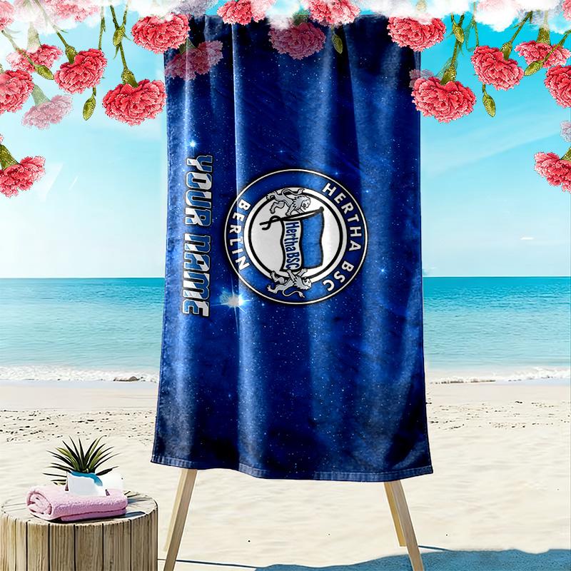 Hertha BSC Berlin Print Beach Towel, Large Soft Quick Dry Towel for Beach Camping Swimming
