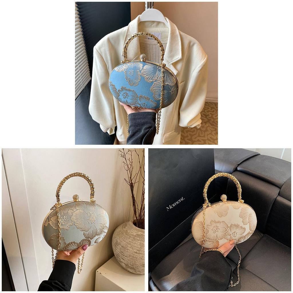 Pu Heartshaped Evening Bag With Chain Embroidery For Night Out And Stylish Occasions
