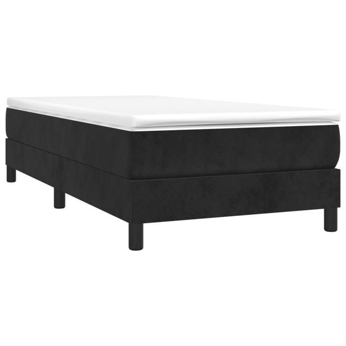 Maison Exclusive - Sommier à lattes de lit avec matelas Noir 90x200 cm Velours