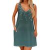 Women's Summer Casual Loose Floral Print Sleeveless Pocket Dress