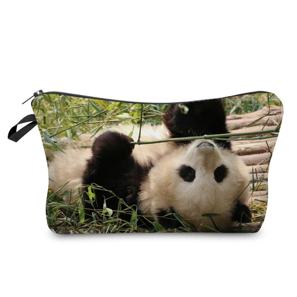 Women  Panda Print Cosmetic Bag Toiletries Organize Travel Storage Case KTB