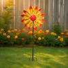 Einzigartiges Geschenk für Gartenliebhaber Blumen-Windrad, 75 cm Metall-Spinner mit Erdspieß, Dekorative Außenkunst Rostbeständige Windmühle für Hof, Rasen
