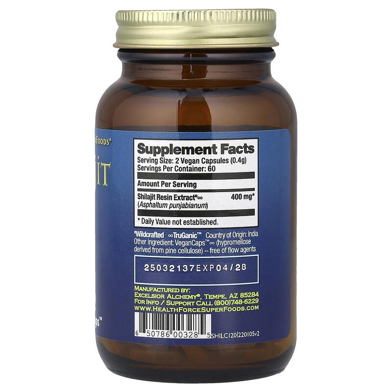 Shilajit, 120 Vegan Caps (200 mg per Capsule)