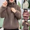 Autumn Winter Fleece Fluffy Jacket Streetwear Harajuku Fuzzy Zipper Coat Woman Lightweight Jacket Plush Warm Jacket Coat