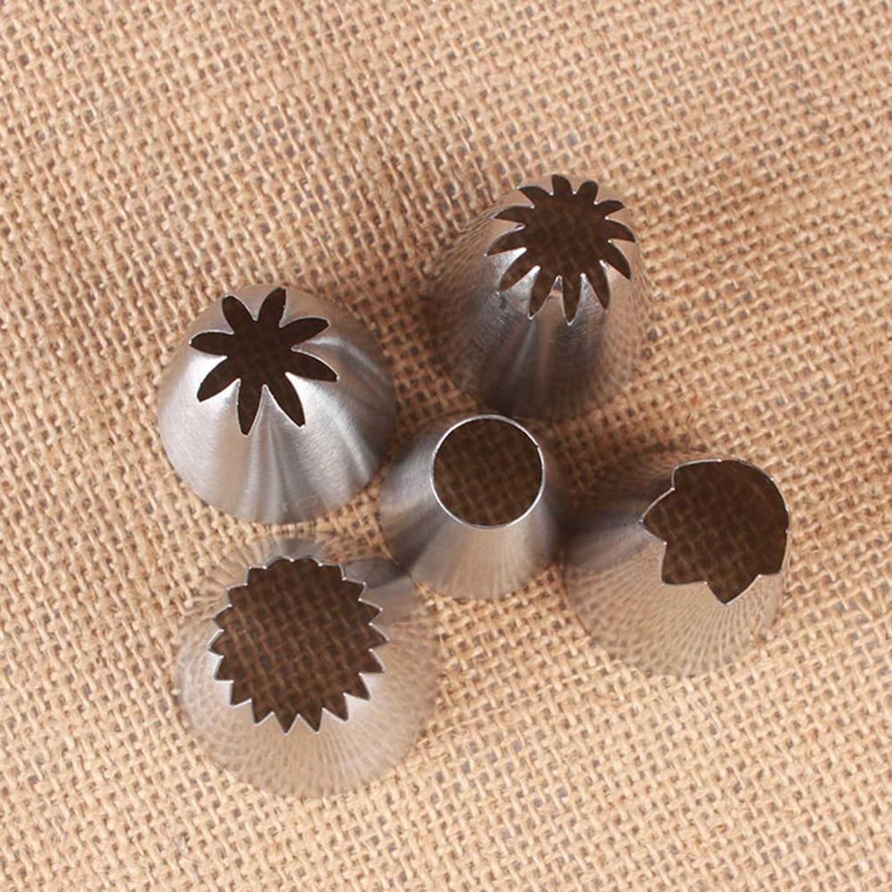 5PCS Assorted Shapes Pastry Icing Nozzle Stainless Steel Cake Decorating Tip  DIY Pastry Art