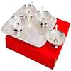 Brass Solid Bowl Set with Tray 100 Ml, Pack of 9